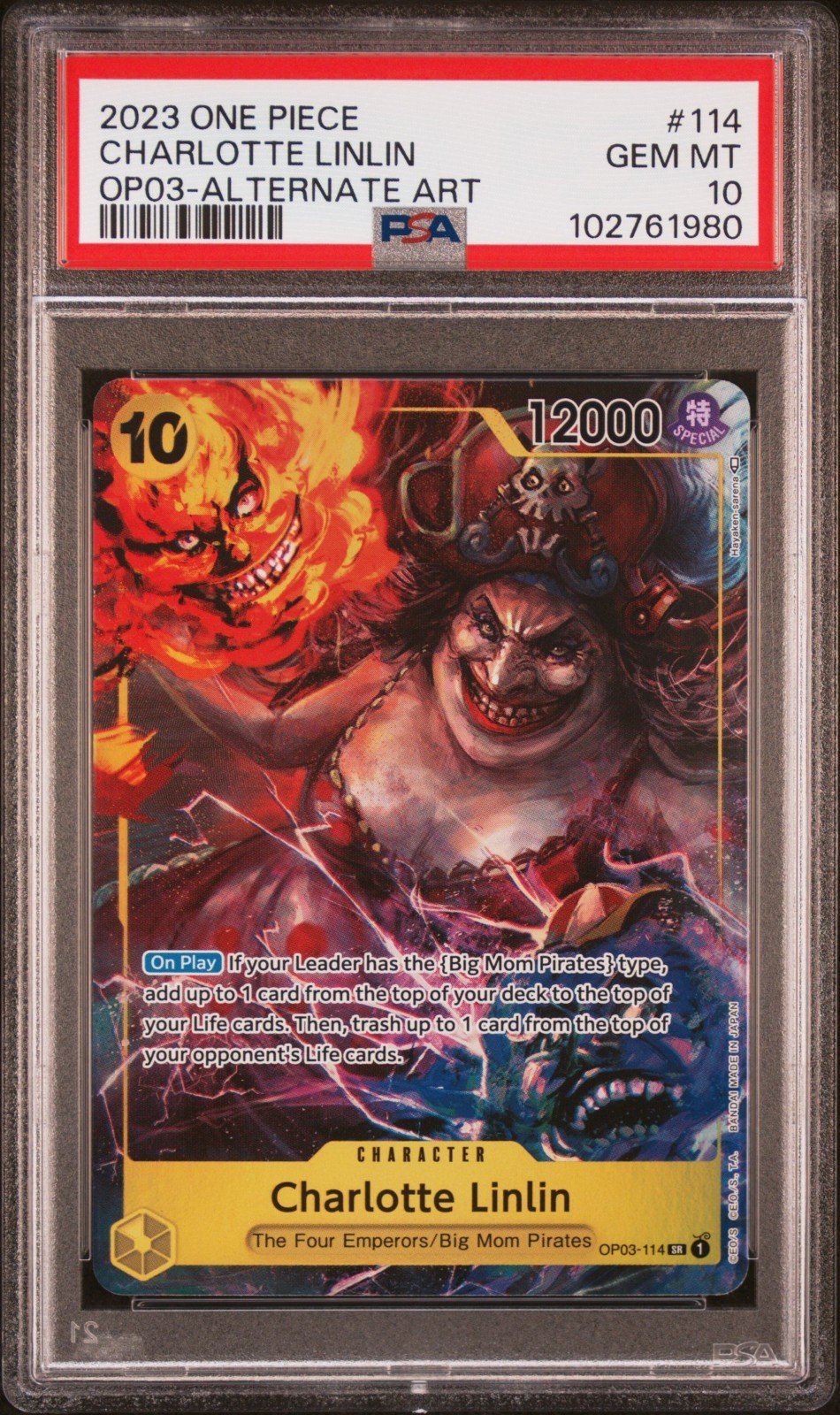 PSA 10 – 2023 ONE PIECE PILLARS OF STRENGTH 114 Charlotte Linlin ALT ART (EN)