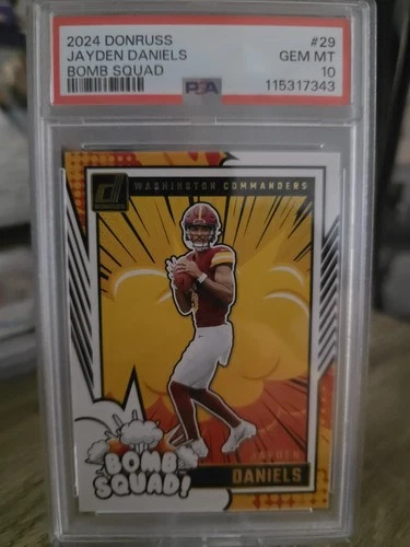 Jayden Daniels 2024 Donruss Bomb Squad #29 PSA 10