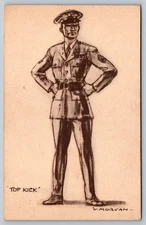 Vintage Top Kick Soldier Comic Postcard by W. Morgan Steinbach