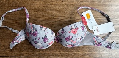Lisca Bügel-BH NEU 70C mit Softschale u. Push-up Modell Ammy mit Rosendecor