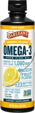 Barlean's Omega 3 Fish Oil, 1080 mg of Omega 3 EPA & DHA Fatty Acid, Lemon 16 oz