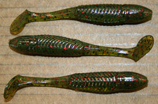 3.5" Swim Minnow Watermelon Red Paddle Tail Swimbait Trailer for A Rig 50 pack