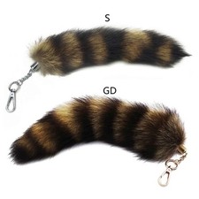 Long Real Silver Blue Fox Fur Tail Real Fox Fur Keychain Cosplay Toys