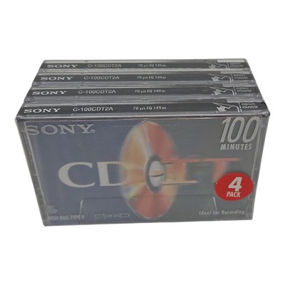 4 NEW Sony CD-IT 100 Minute Type II High Bias Audio Cassettes Sealed C-100 CDT2A