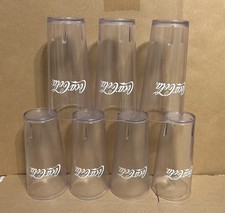 7 Coca Cola Clear Durable Plastic Restaurant Tumblers Soda Cups 20 Oz