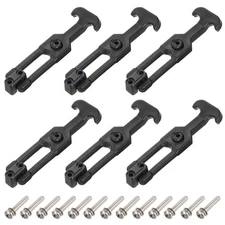 6 Set 6.3 Inch Flexible Rubber T-Handle Hasp Draw Latches for Tool Box, Black