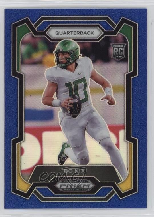 2024 Panini Prizm Draft Picks Blue Prizm 55/199 Bo Nix #105 Rookie RC