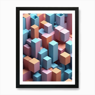 Abstrakte 3D geometrische Form 8 Kunst P gerahmt Wandbild Poster Leinwanddruck Bild