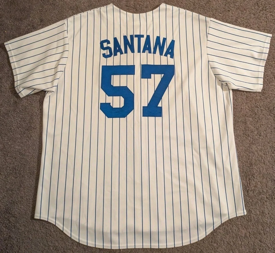 Camiseta masculina vintage Y2K Majestic New York Mets Johan Santana feita nos EUA 3XL - Imagem 2 de 4