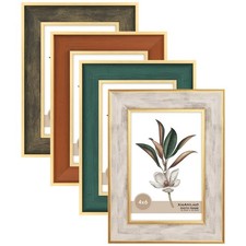 4 Pack Picture Frames Farmhouse Rustic Picture Frame Sets with Distressed Woo...