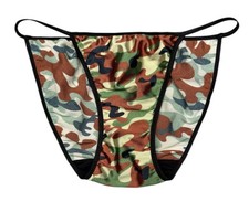 Second Skin Satin String Bikini Camo M