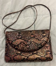 MAGDESIANS MADE IN USA NIGHT HAND BAG PURSE COLOR BROWN METALLIC