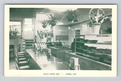 Quebec City Quebec-Canada, Select Coffee Shop, Antique, Vintage Postcard