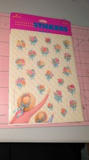 Vintage Hallmark Stickers Bonnet Spring Flowers 4 Sheets New Pack