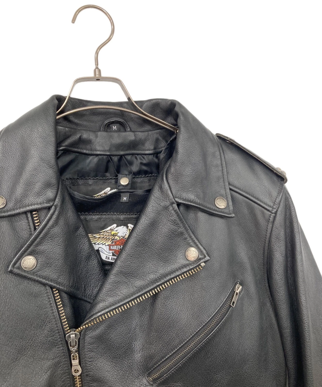 Harley-Davidson Double Leather Riders Jacket Men's Size M Black image 4