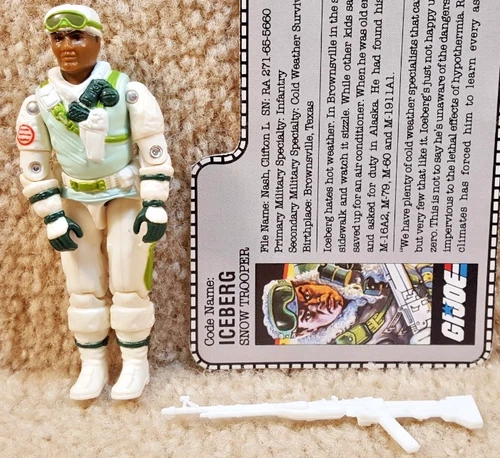 Complete Really Nice Vintage 1986 GI Joe Iceberg Snow Trooper v1 With Filecard