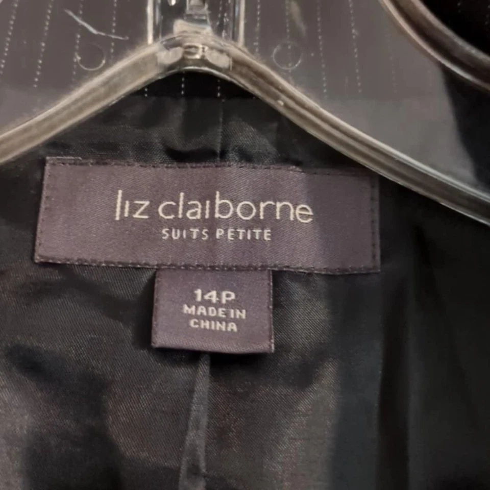 Liz Claiborne 小码 14P 细条纹裤套装 办公室 职业 专业 — 第 2/4 张图片