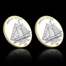 Amistad Cinque 1839 Challenge Coin Roger Baldwin John Quincy Adams Ship