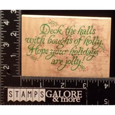 HERO ARTS RUBBER STAMPS H894 DECK THE HALLS CHRISTMAS MESSAGE SAYING HOLLY 933