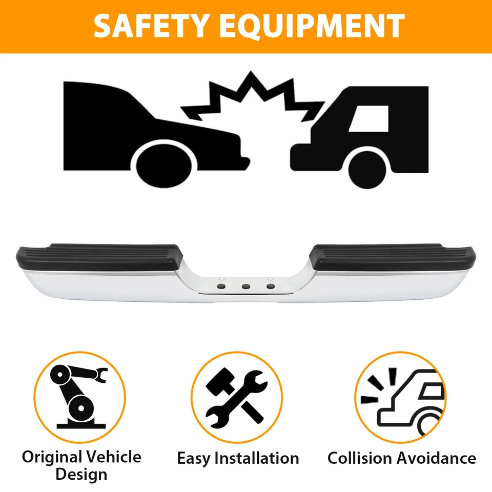 For 1994-2002 Dodge Ram 1500 2500 3500 Pickup Chrome Steel Rear Bumper Assembly Foto 2 de 4