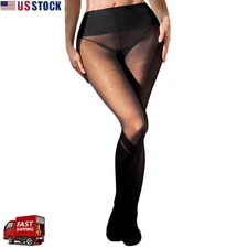 US STOCK Women's Sexy Sheer Control Top Pantyhose High Waist Reinforced Toes