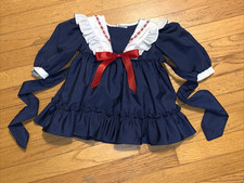 VTG Martha s Miniatures Long Sleeve Ruffle Dress Size XL 12-18-24 months USA