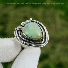 Valentines Sale Tibetan Turquoise Gemstone Stackable Ring 925 Sterling Silver