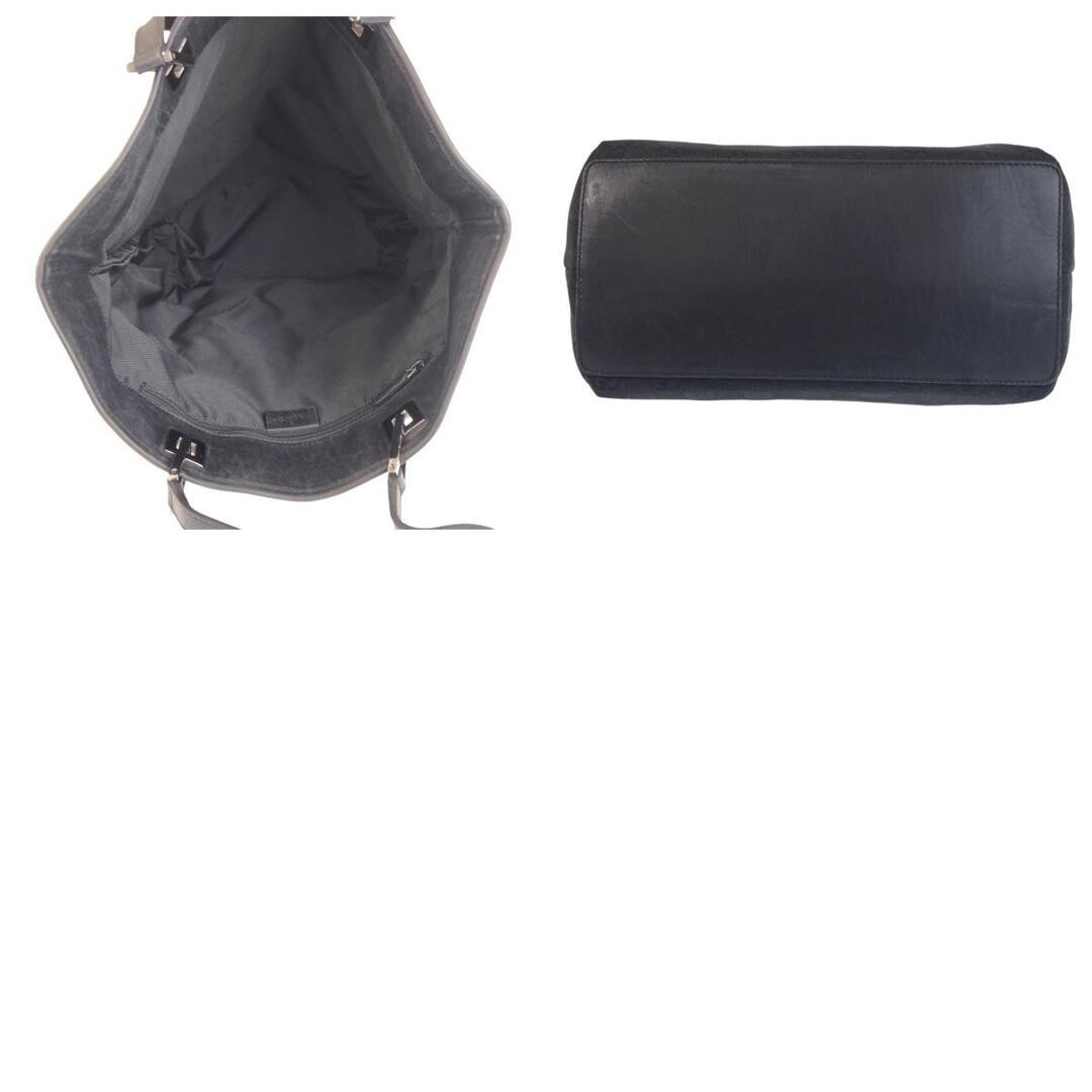 Gucci GG Canvas Leather Tote Shoulder Bag Black Used thumbnail 4