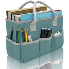 Art Organizer Craft Storage Tote Bag with Multiple Pockets Green 