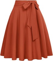 Damen Vintage Rock Ausgestellt Elegant Stilvoll Rot M