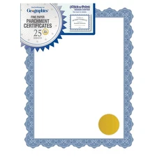 Customizable Certificate Paper 8.5X11 With Gold Seals Pack Of 25 Made In Usa