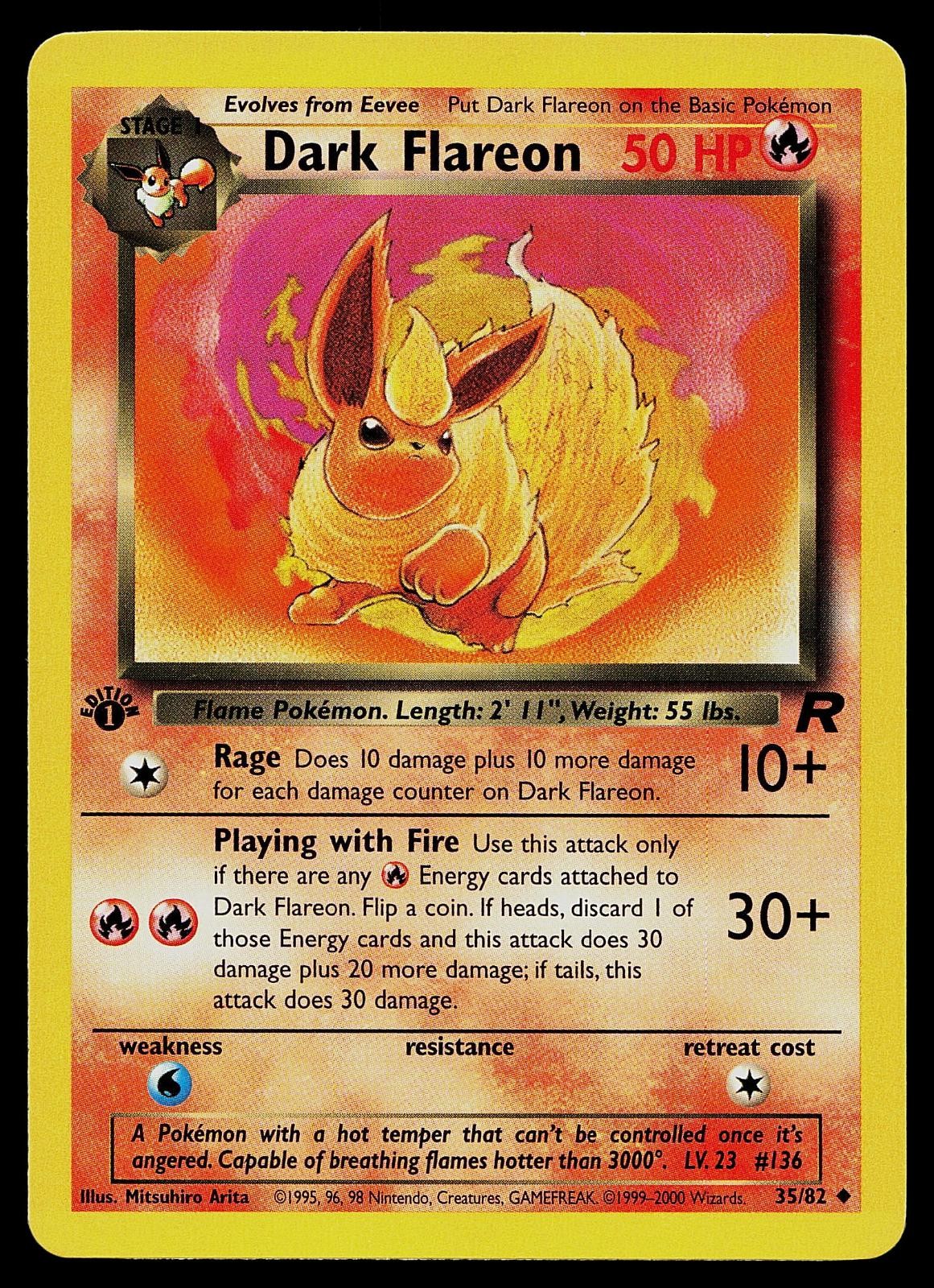 Pokemon Card - Dark Flareon Team Rocket 35/82 1st Edition Uncommon