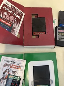 Vintage Mattel Intellivision Console Lot 17 games w/most manuals/cases, Untested