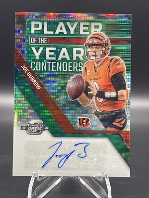 2022 Contenders Optic JOE BURROWGreen Pulsar AUTO 9/10 Jersey match #POYAJB SSP
