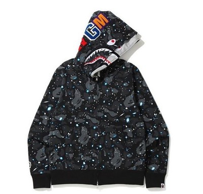 BAPE - WGM Shark Head Full-Zip Double Hoodie - Size XL