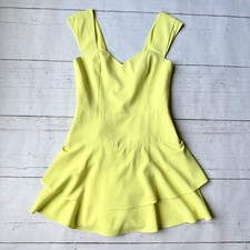 Alice & Olivia Brinda Daffodil Yellow Tiered Dress Size 4 Womens Retails $295
