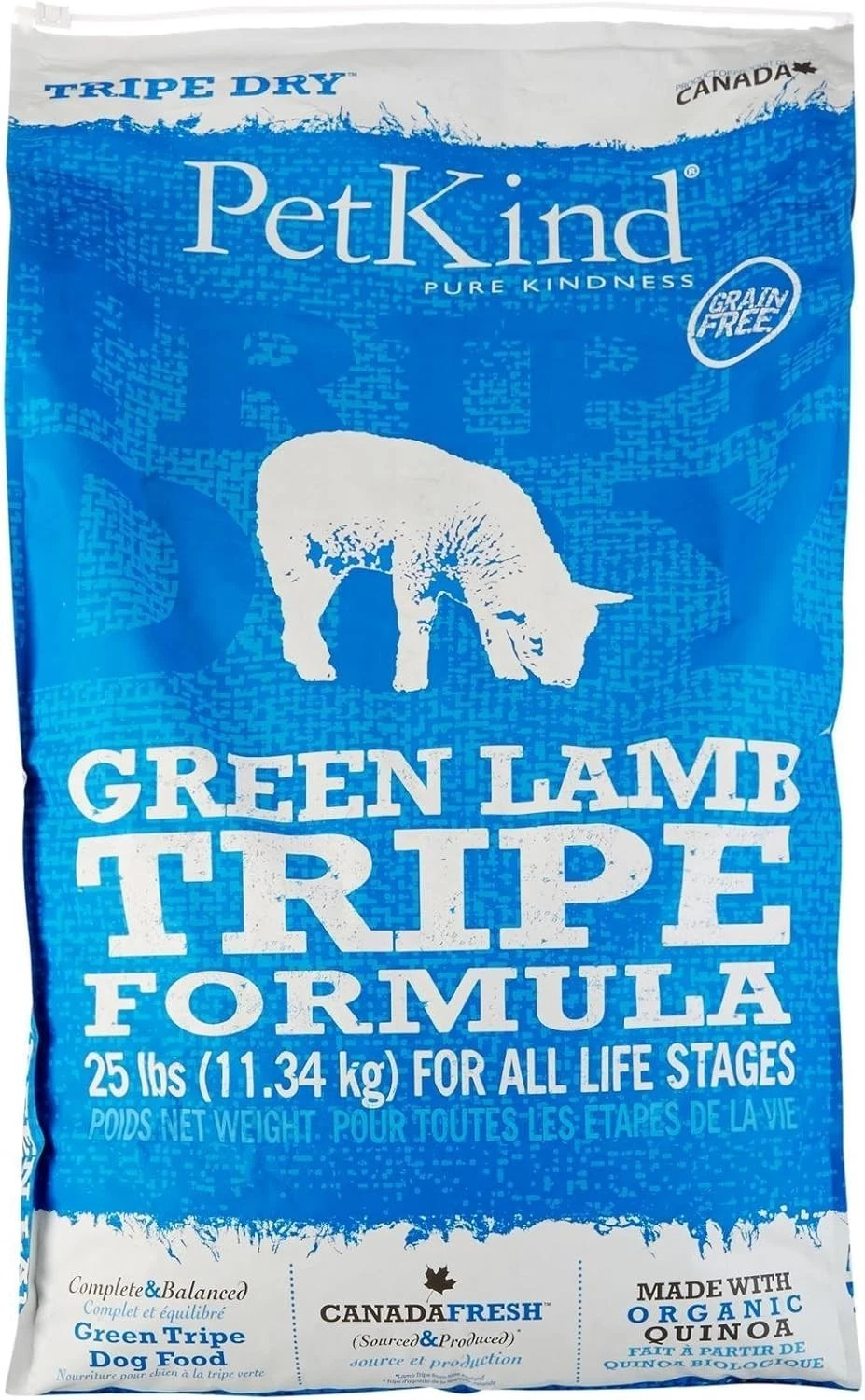PetKind Tripe Dry Green Lamb Tripe Formula Grain-Free Dry Dog Food, 25-lb