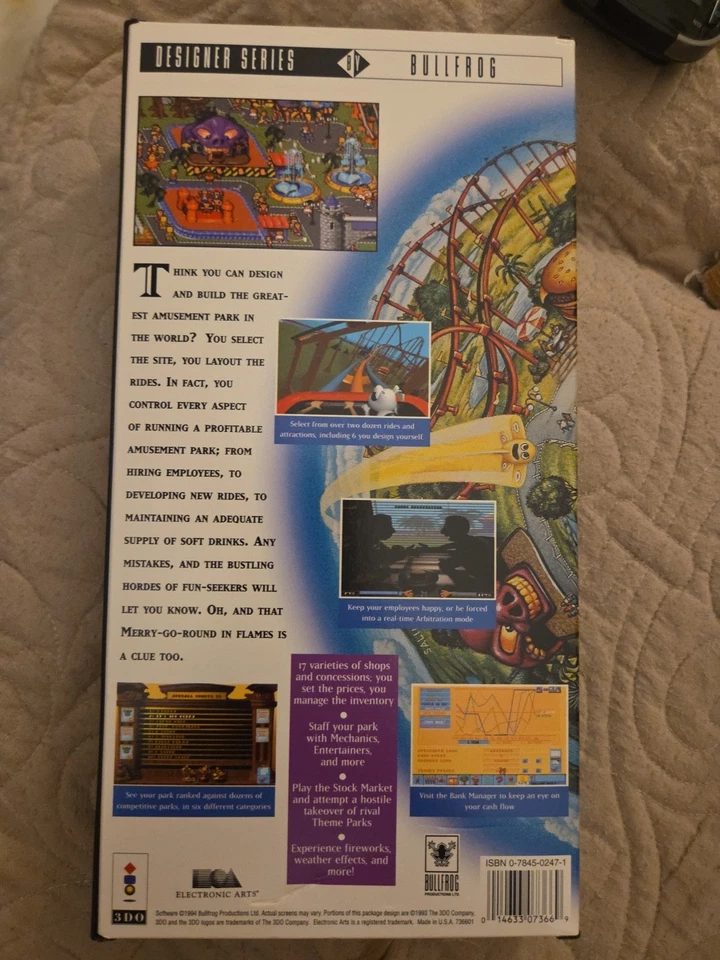 Theme Park for 3DO -Long Box Complete in Box (CIB) (3D0) - Image 2 of 4