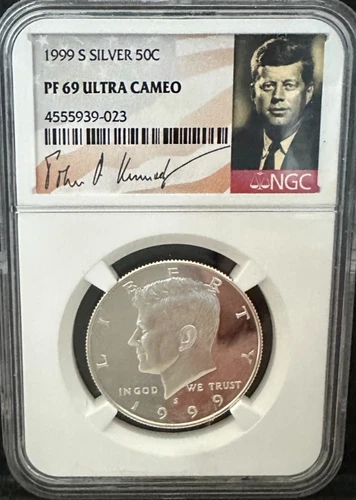 1999 S Silver Kennedy 50¢ NGC PF 69 Ultra Cameo (Kennedy Signature Label)