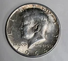 1964 Kennedy Half Dollar Raw Circulated US Coin 90% Silver