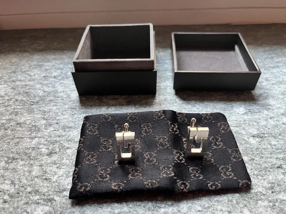 gemelli gucci argento logo - Immagine 3 di 4