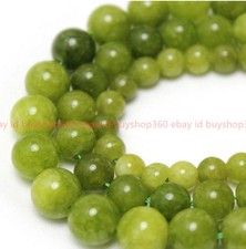 New Natural Fashion 6/8/10mm Green Peridot Gemstone Beaded Loose Beads 15in