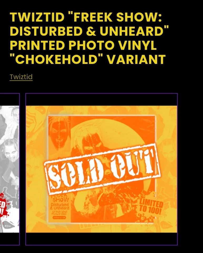 FREEK SHOW DISTURBED AND UNHEARD BLOODY CHOKEHOLD Limited To 100 Vinyl RARE ICP - Image 2 of 4