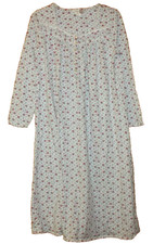 Eileen West NWOT Women's S White Floral 100 Cotton Long Sleeve Nightgown