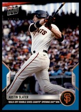 2022 Topps Now Blue Parallel #14 Austin Slater Giants 7/49