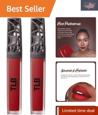 Vegan Liquid Matte Lipstick, High Pigment Color & Long-Lasting with 8-12 Hour