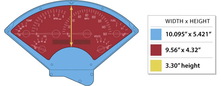Dakota Digital 55 56 Chevy Coche Sistema de Calibre Analógico Aleación Plateada Azul VHX-55C-S-B Foto 4 de 4