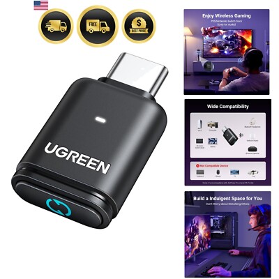 Bluetooth Adapter for PS5 USB-C Wireless Audio Transmitter Low Latency