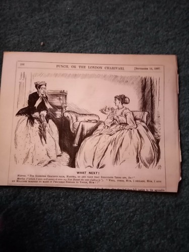 Kvc15 Ephemera 1867 Punch Cartoon What Next Martha nimm die Motorhaube ab
