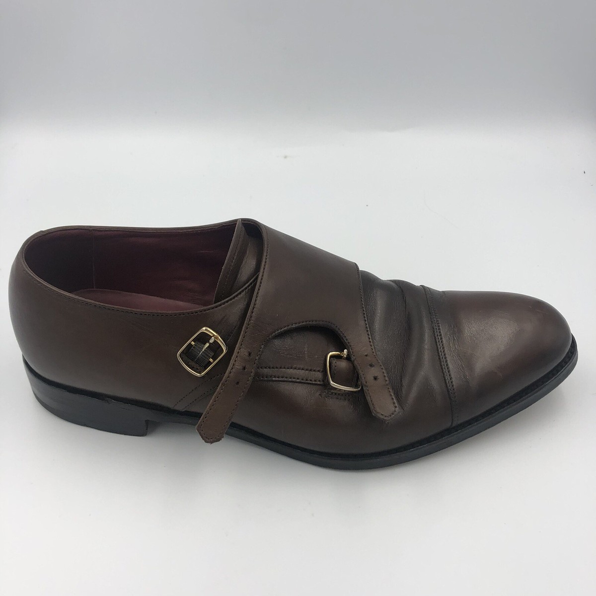 Charles Tyrwhitt Leather Monk Shoes, Brown, Size US 11.5, UK  display picture 2